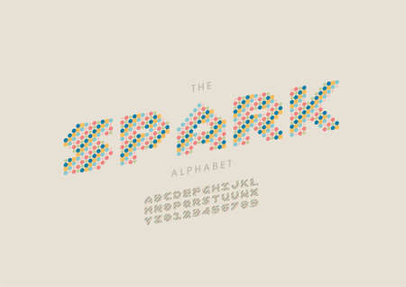 Vector of stylized spark alphabet and fontのイラスト素材