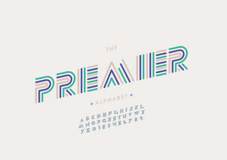 Vector of stylized premier alphabet and fontのイラスト素材