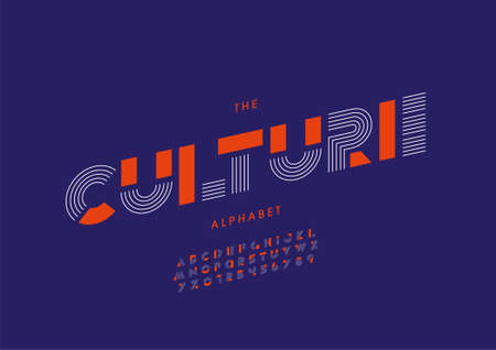 Vector of stylized culture alphabet and fontのイラスト素材