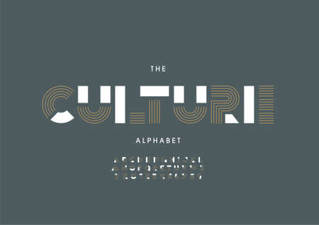 Vector of stylized culture alphabet and fontのイラスト素材