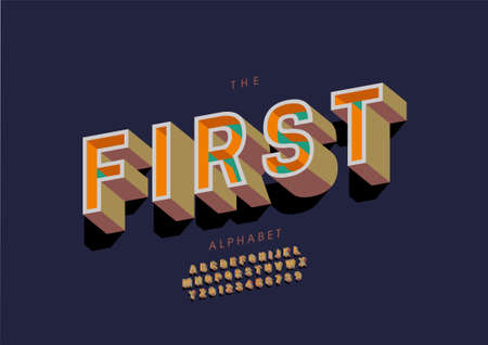 Vector of stylized first alphabet and fontのイラスト素材