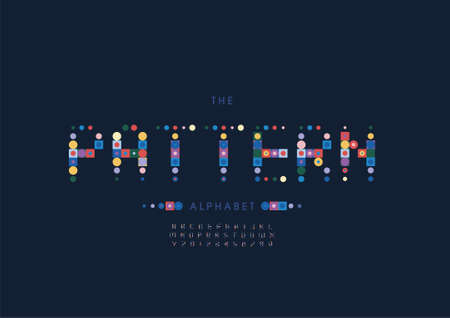 Vector of stylized pattern alphabet and fontのイラスト素材