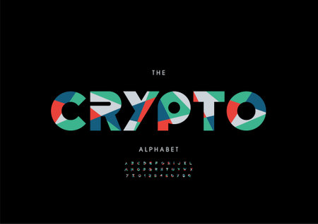 Vector of stylized crypto alphabet and fontのイラスト素材