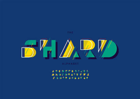Vector of stylized shard alphabet and fontのイラスト素材