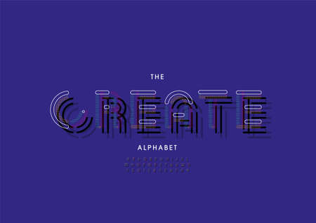 Vector of stylized create alphabet and fontのイラスト素材