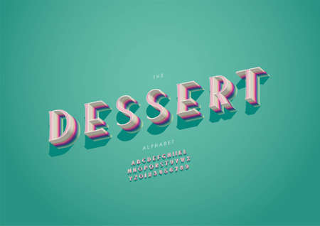 Vector of stylized dessert alphabet and fontのイラスト素材