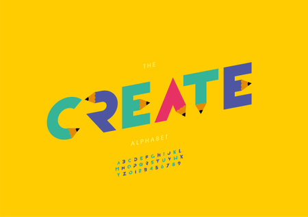 Vector of stylized create alphabet and fontのイラスト素材