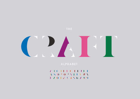 Vector of stylized craft alphabet and fontのイラスト素材
