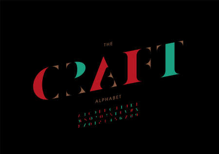 Vector of stylized craft alphabet and fontのイラスト素材