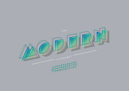 Vector of stylized modern alphabet and fontのイラスト素材