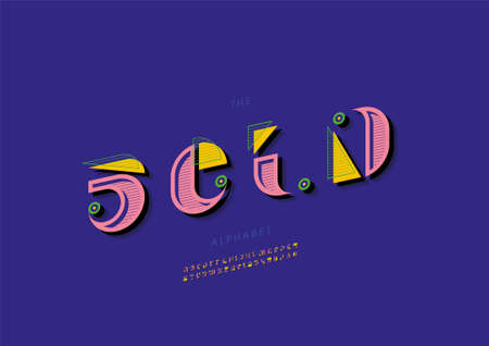 Vector of stylized bold alphabet and fontのイラスト素材