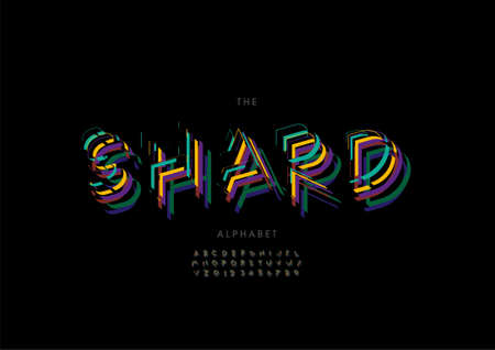 Vector of stylized shard alphabet and fontのイラスト素材