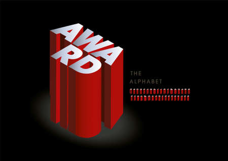 Vector of stylized award alphabet and fontのイラスト素材