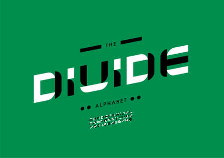 Vector of stylized divide alphabet and fontのイラスト素材