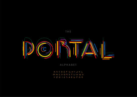 Vector of stylized portal alphabet and fontのイラスト素材