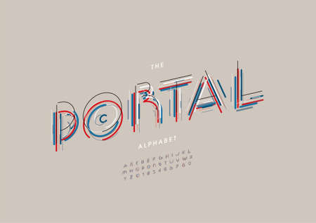 Vector of stylized portal alphabet and fontのイラスト素材