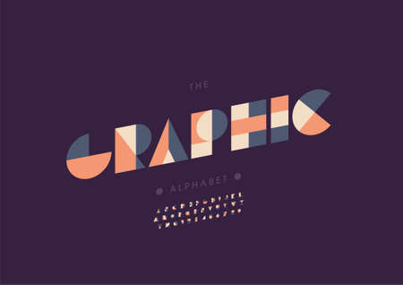 Vector of stylized graphic alphabet and font