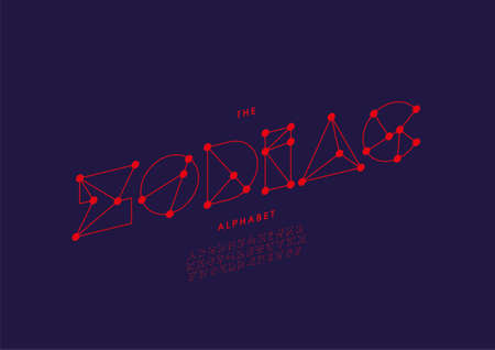 Vector of stylized zodiac alphabet and fontのイラスト素材