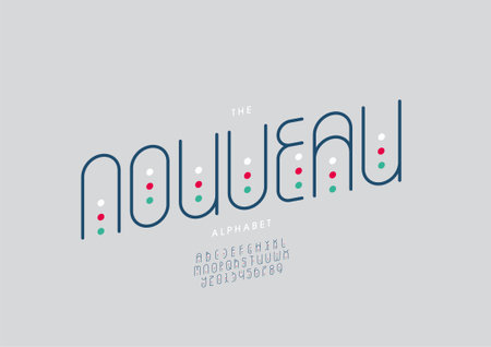 Vector of stylized nouveau alphabet and fontのイラスト素材