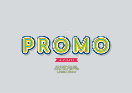 Vector of stylized promo alphabet and fontのイラスト素材