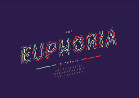 Vector of stylized euphoria alphabet and fontのイラスト素材
