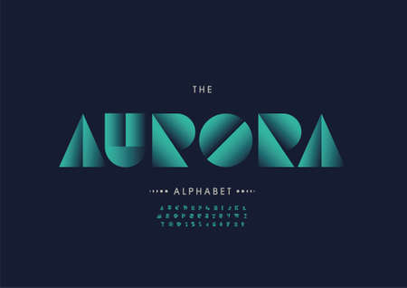 Vector of stylized aurora alphabet and fontのイラスト素材