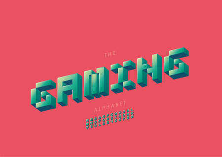Vector of stylized gaming alphabet and font