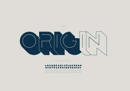 Vector of stylized origin alphabet and fontのイラスト素材
