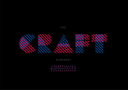 Vector of stylized craft alphabet and fontのイラスト素材