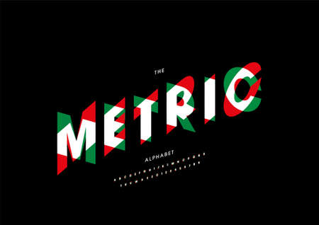 Vector of stylized metric alphabet and fontのイラスト素材