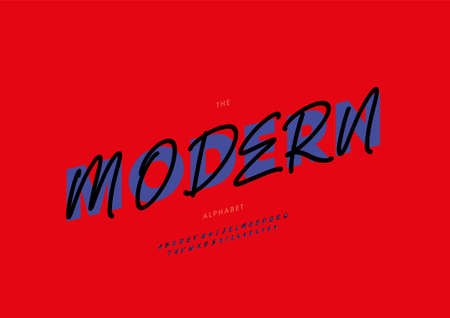 Vector of stylized modern alphabet and fontのイラスト素材