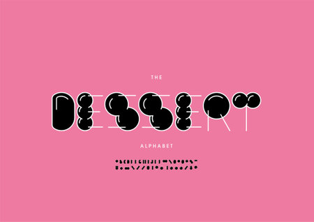 Vector of stylized dessert alphabet and fontのイラスト素材