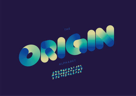 Vector of stylized origin alphabet and fontのイラスト素材