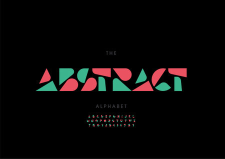 Vector of stylized abstract alphabet and fontのイラスト素材