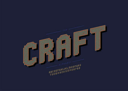 Vector of stylized craft alphabet and fontのイラスト素材