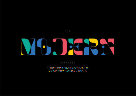 Vector of stylized modern alphabet and fontのイラスト素材