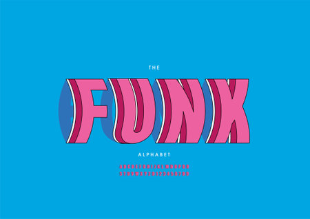Vector of stylized funk alphabet and fontのイラスト素材