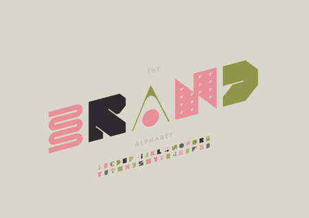 Vector of stylized brand alphabet and fontのイラスト素材