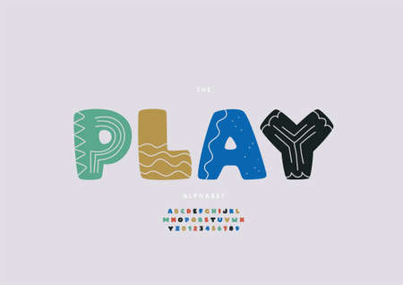 Vector of stylized play alphabet and fontのイラスト素材