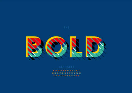 Vector of stylized bold alphabet and fontのイラスト素材