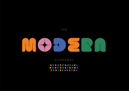 Vector of stylized modern alphabet and fontのイラスト素材