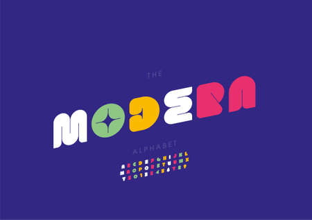 Vector of stylized modern alphabet and fontのイラスト素材