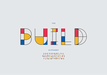 Vector of stylized build alphabet and fontのイラスト素材