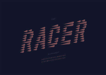Vector of stylized racer alphabet and fontのイラスト素材