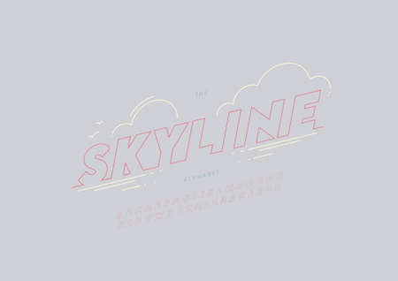 Vector of stylized force alphabet and fontのイラスト素材