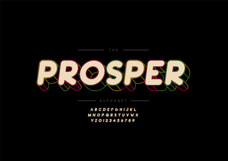 Vector of stylized prosper alphabet and fontのイラスト素材