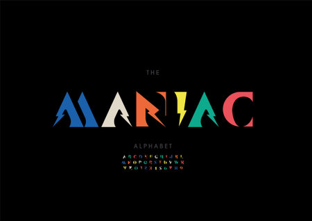 Vector of stylized maniac alphabet and fontのイラスト素材