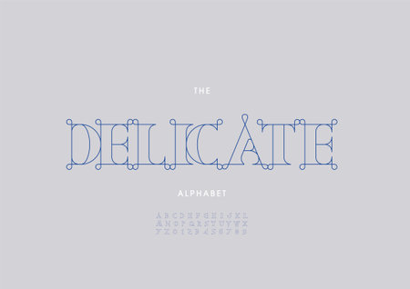 Vector of stylized delicate alphabet and fontのイラスト素材