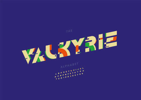 Vector of stylized valkyrie alphabet and fontのイラスト素材