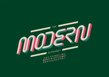 Vector of stylized modern alphabet and fontのイラスト素材